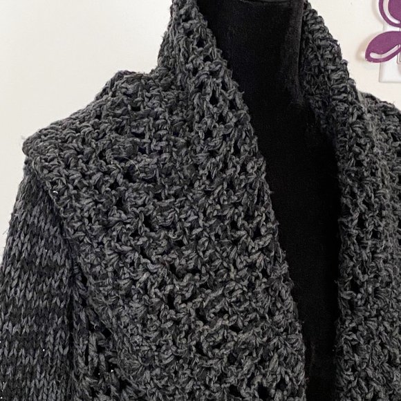 Charcoal Oversize Crochet Sweater - Picture 3 of 8